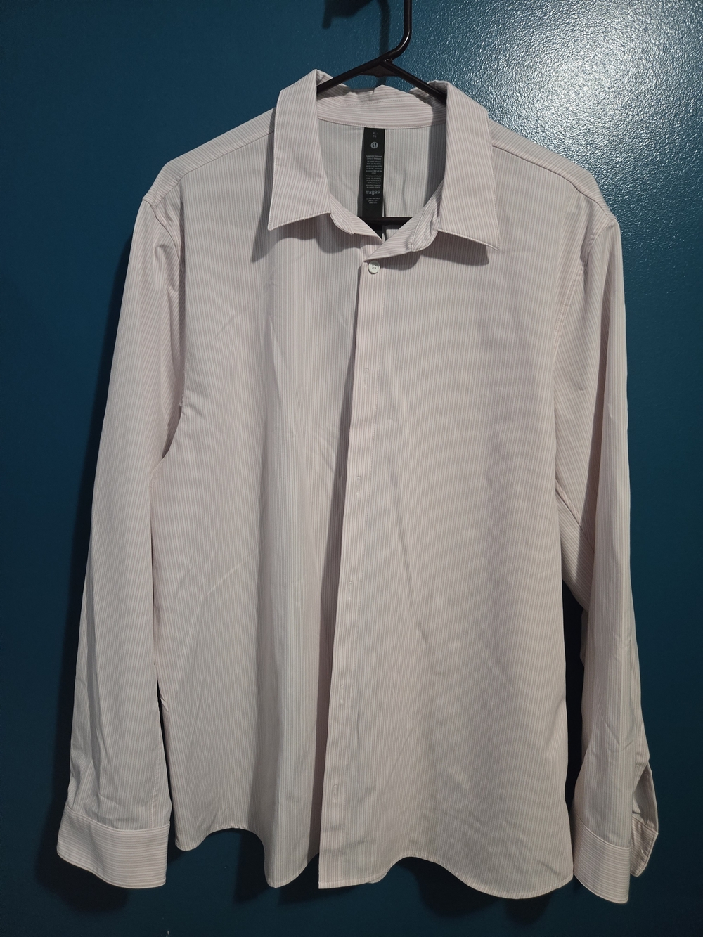 lululemon athletica Men's Pale Pink Pinstripe Dress Shirt